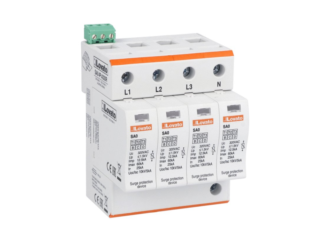 Chống sét lan truyền loại 1+2+3, 4P, 10/350 12.5kA, relay ngõ ra SA04PA320R