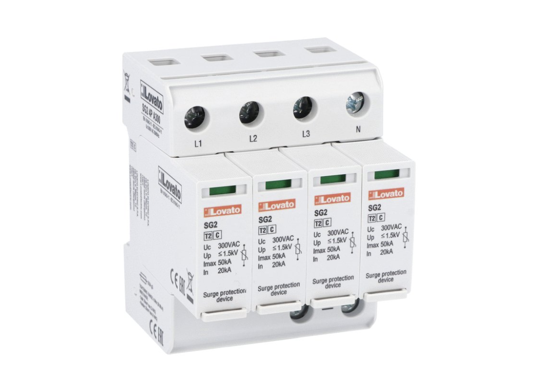 Chống sét lan truyền loại 2, 4P, (8/20MS) 20KA,relay ngõ ra SG24PA300R