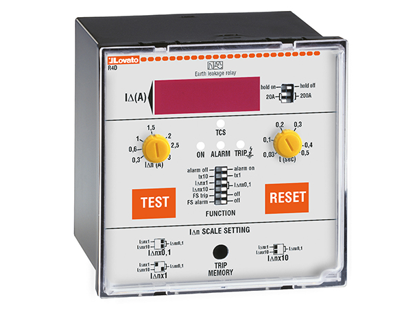 RELAY bảo vệ dòng rò,lắp mặt cánh, 2 ngõ ra relay + flag indicator + display