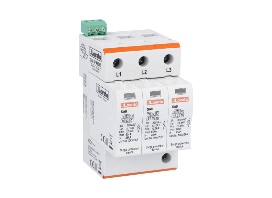 Chống sét lan truyền loại 1+2+3, 3P, 10/350 12.5kA, relay ngõ ra SA03PA320R