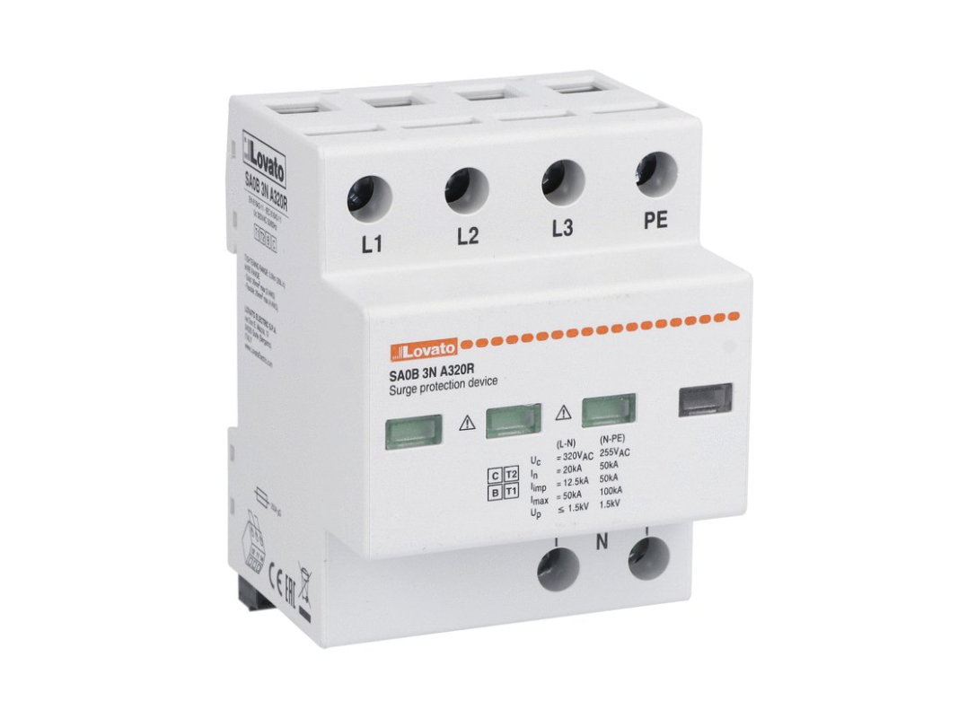 Chống sét lan truyền loại 1+2, 3P+N, 10/350 12.5KA,relay ngõ ra SA0B3NA320R