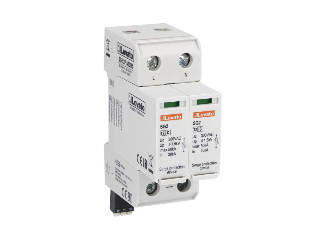 Chống sét lan truyền loại 2, 2P, (8/20MS) 20KA,relay ngõ ra SG22PA300R